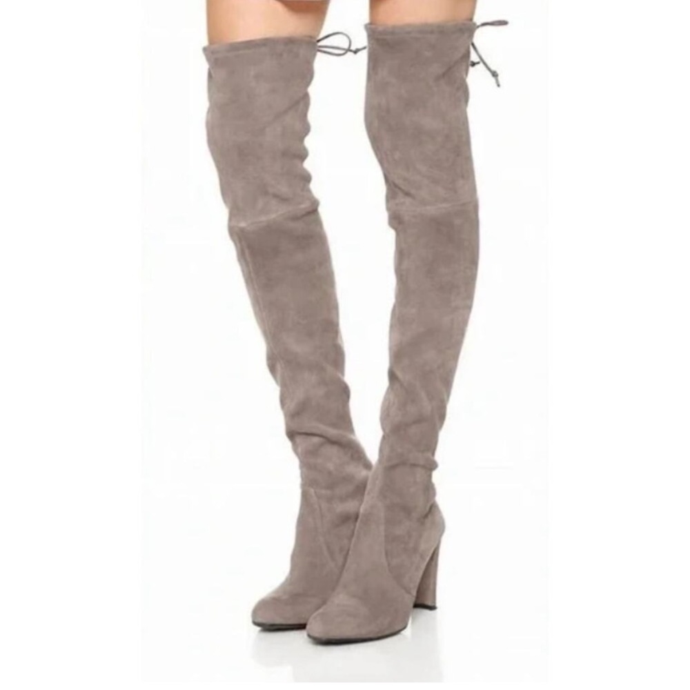 STUART WEITZMAN TAUPE OVER KNEE BOOTIES